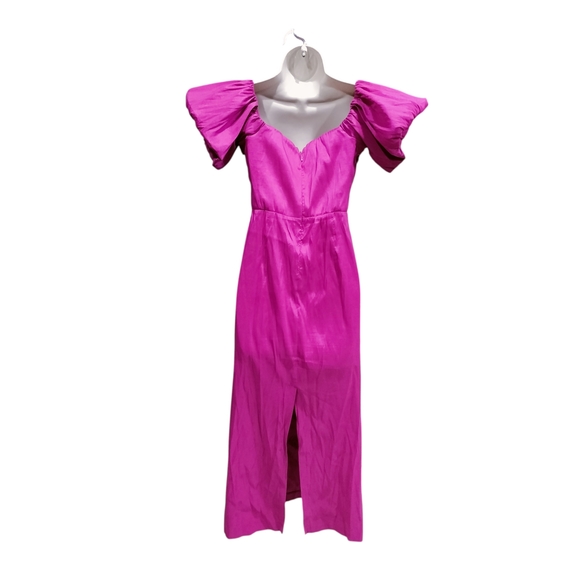 Abercrombie & Fitch Taffeta Off-The-Shoulder Midi Dress Sz M - Picture 3 of 6